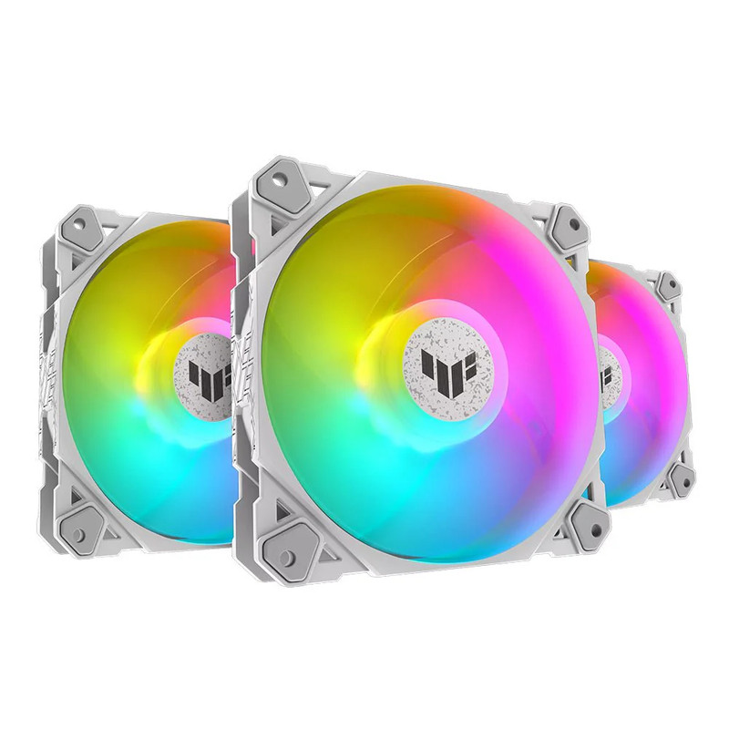 Asus TUF Gaming TF120 ARGB Triple Fan Kit with ARGB Controller - White - مروحة